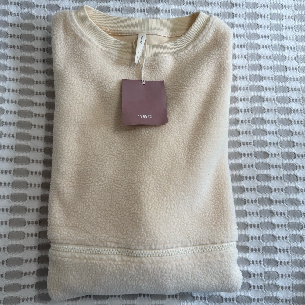 NWT Zippered Loose Fleece Dress (Ivory) - nap loungewear - Picture 3 of 3